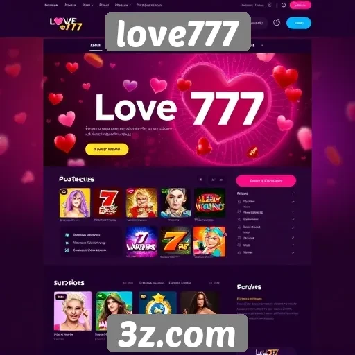 Análise da interface do site love777